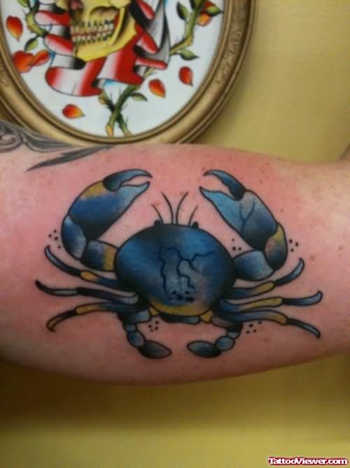Crab Dark Blue Tattoo