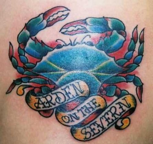 Nice Crab Blue Tattoo