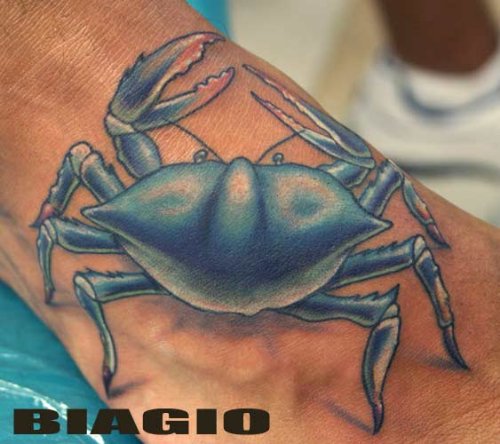 Fantastic Crab Tattoo On Right foot