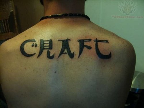 Craft Tattoo On Upperback