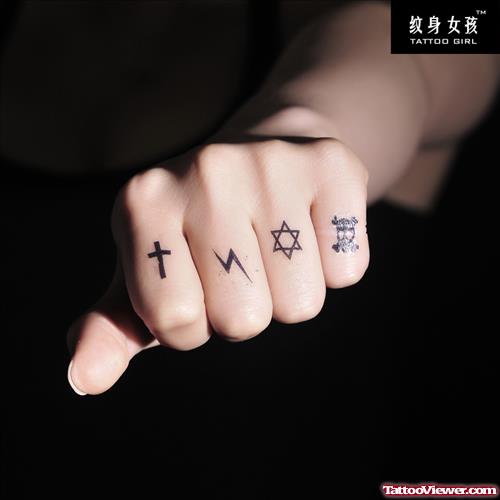 Amazing Small Cross Tattoo On Finger