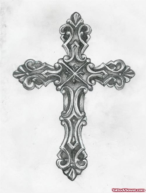Catholic Cross Tattoo Design