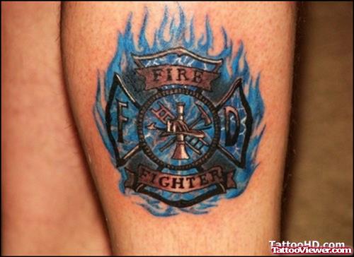 Flaming Maltese Cross Tattoo