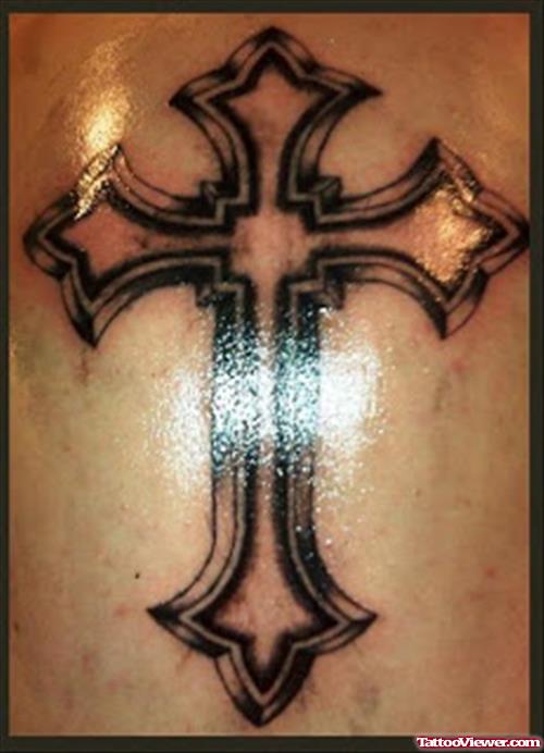 Black Ink Cross Tattoo