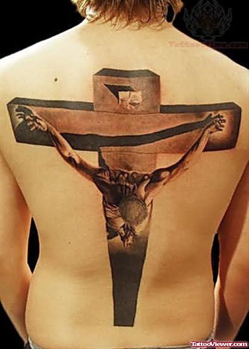 Cross Tattoo on Back Body