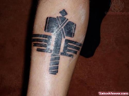 Cross Banner Tattoo On Arm