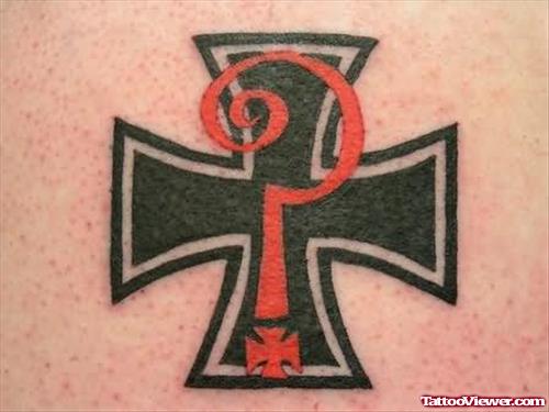 Stylish Black Cross Tattoo