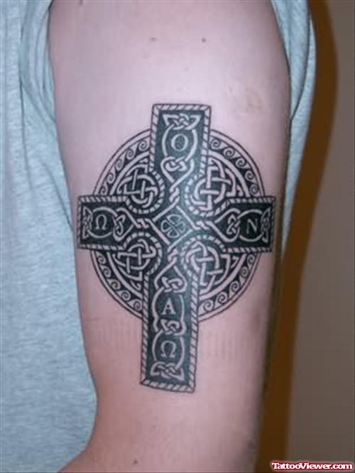 Celtic Cross Tattoo Designs On Bicep
