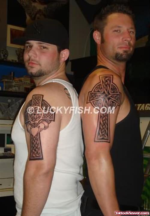 Celtic Cross Matching Brotherhood Tattoos