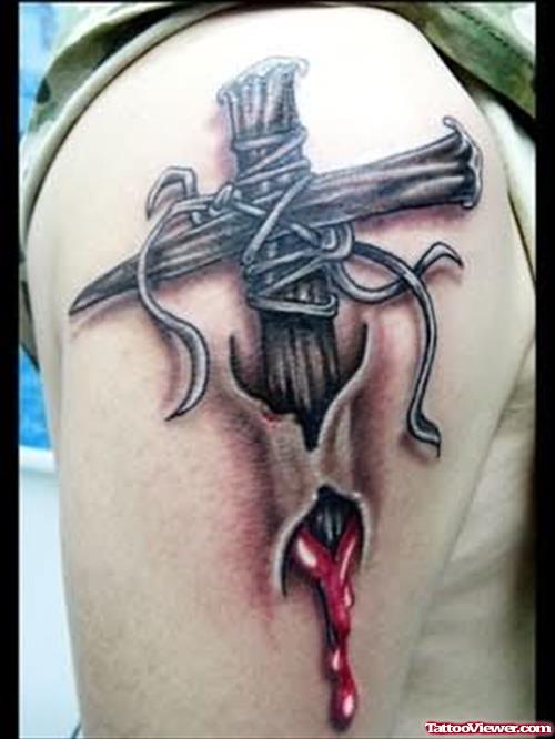 Celtic Bleeding Cross Tattoos
