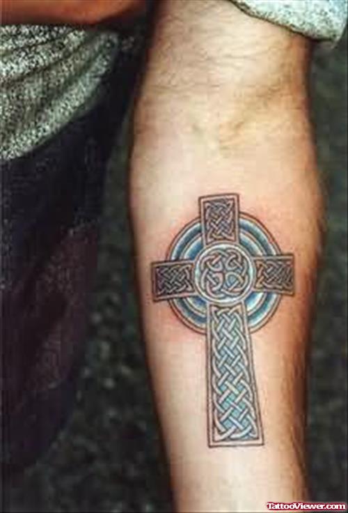 Trendy Cross Tattoo For Arm