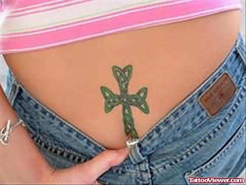Latest Cross Tattoo On Lower Back