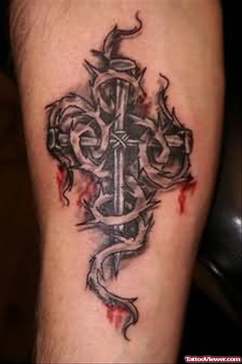 Beautiful Black Cross Tattoo