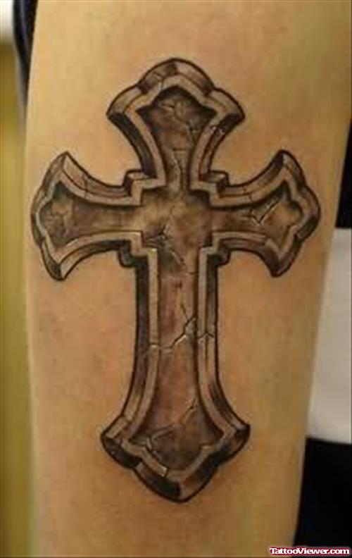 Beautiful Bold Cross Tattoo