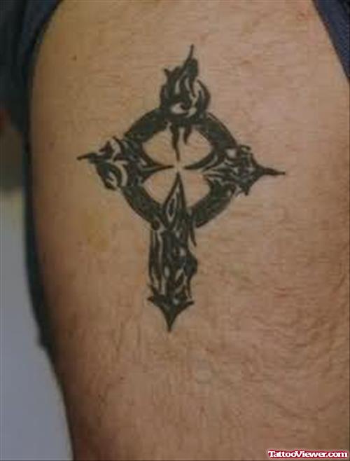 Awesome Tiny Cross Tattoo