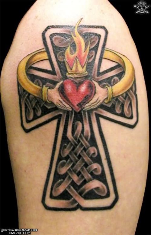 Celtic Cross Tattoo For Shoulder