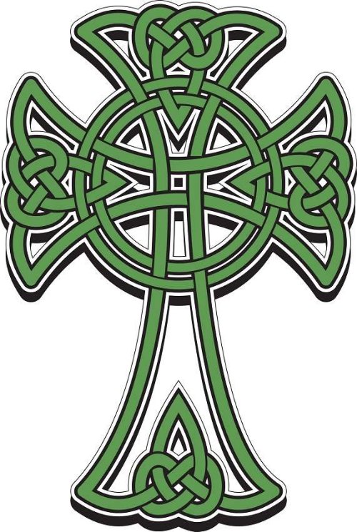 Green Celtic Cross Tattoo Design