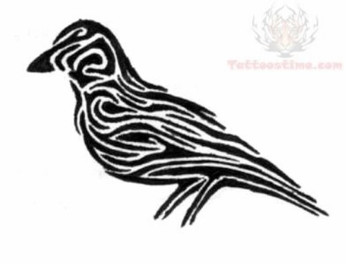 Tribal Crow Tattoo Sample