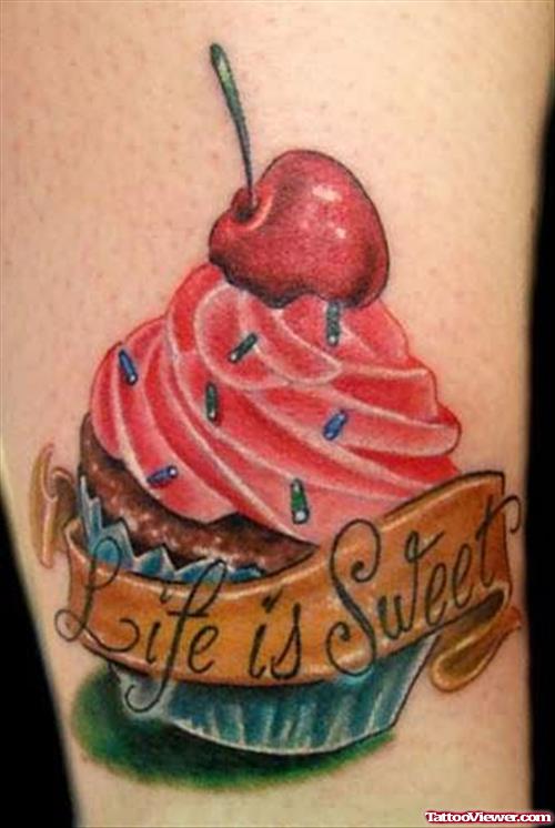 Superb Cup Cake Tattoo