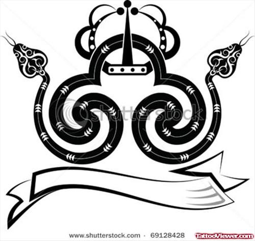 Stock Vector Snake With Crown Tattoo