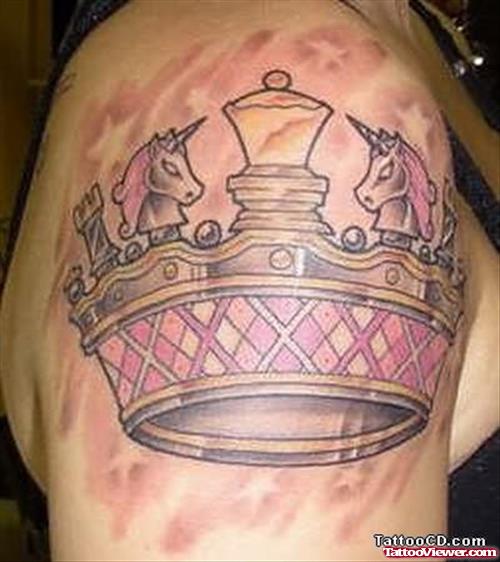 King Crown Tattoo For Shoulder