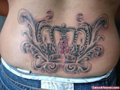 Crown Tattoo on Lower Back
