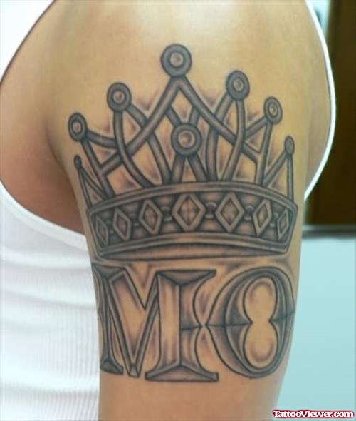 Crown Tattoo On Bicep