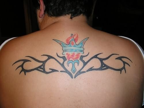 crown Tattoo OnBack For Girls