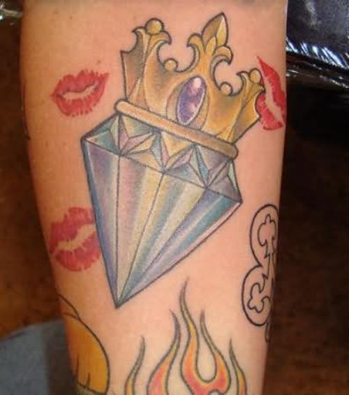 Diamond Crown Tattoo On Arm