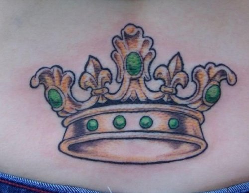 Royal Crown Tattoo On Lower Back