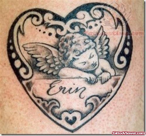 Cherub Heart Tattoo