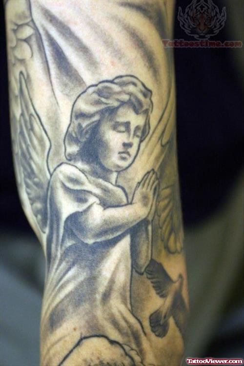 Cupid Black Ink Tattoo