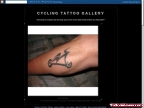 Cycle Tattoo On Knee