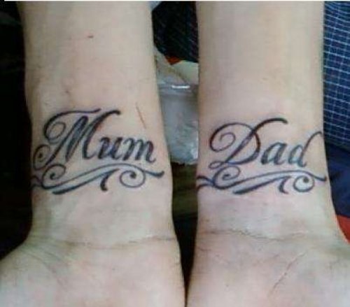 Mum Dad Tattoos On Wrists
