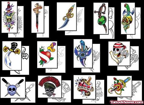Knife And Daggers Tattoo Design Gallery