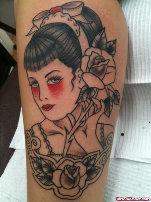 Girl Dagger Tattoo