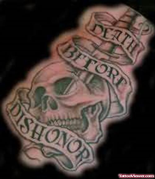 Death Before Dishnor Dagger Tattoo