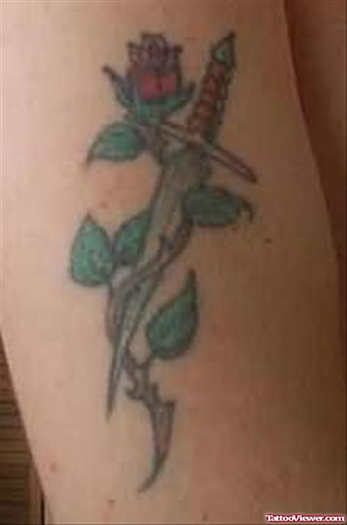 Knife n Rose Tattoo Design
