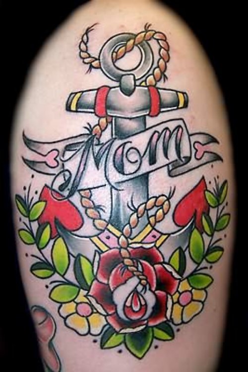 Mom Anchor Dagger Tattoo