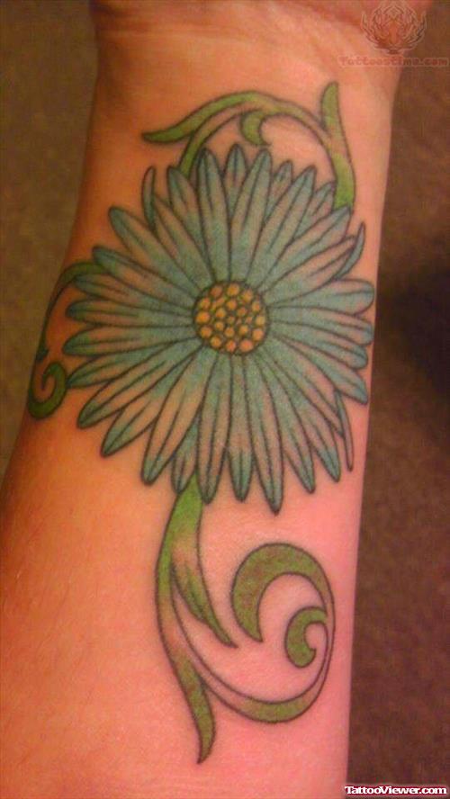 Daisy Flower Tattoo On Wrist