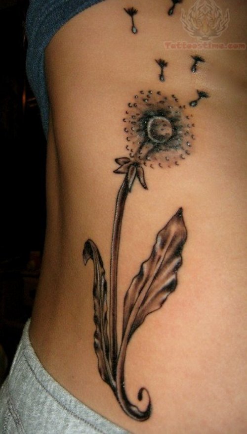 Dandelion Leaves And Puff Tattoo