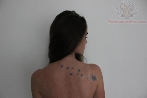 Dandelion Back Body Tattoos For Girls