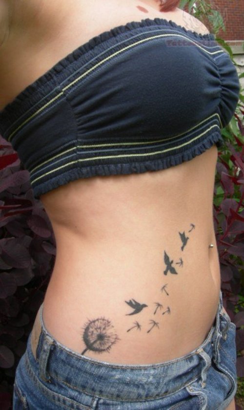Birds Flying  From Dandelion Puff Tattoo