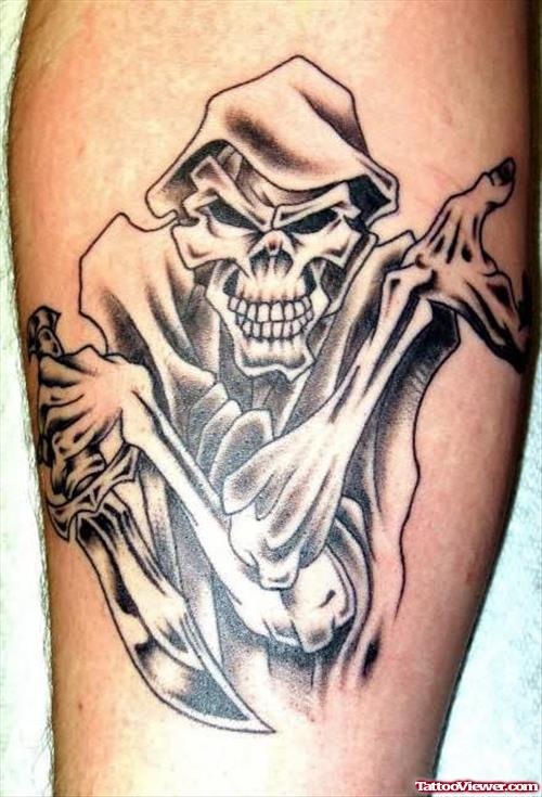 Ghost And Knife Tattoo