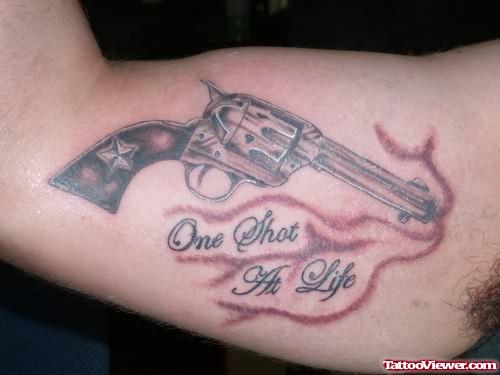 One Shot The life Tattoo On Muscles