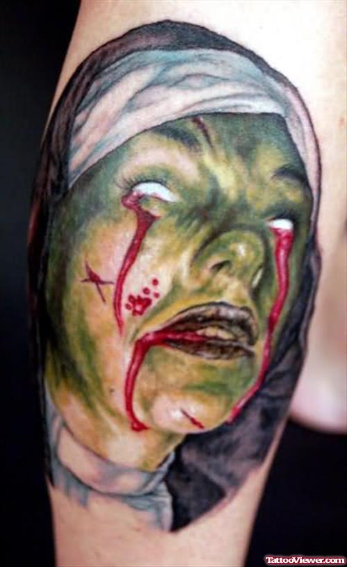 Bleeding Eyes And Mouth Tattoo