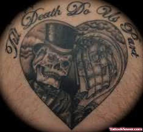 Death Do Us Part Tattoo On Back