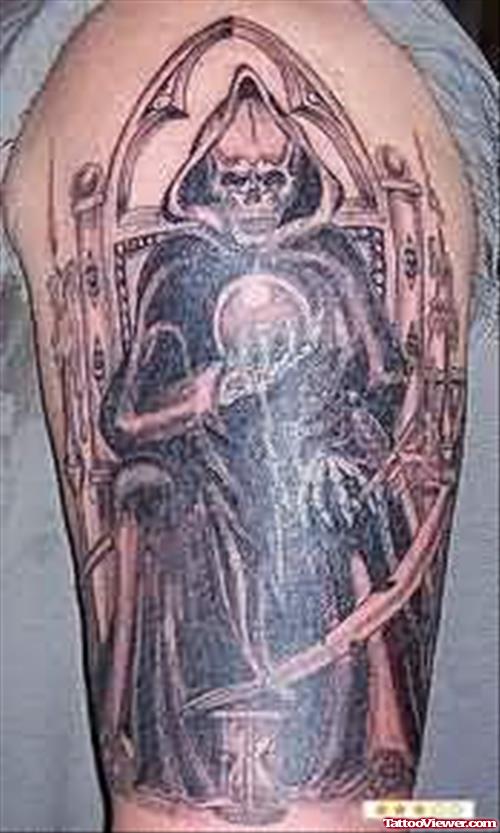Death King tattoo On Shoulder