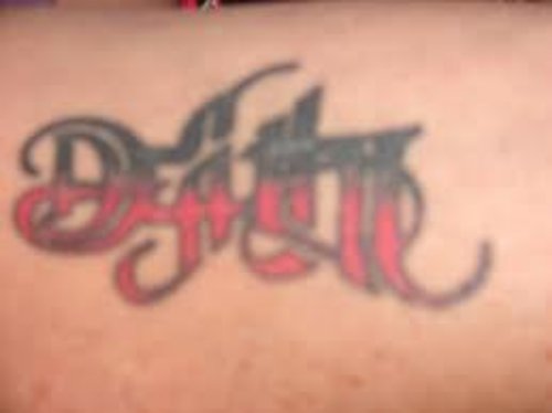 Death Colourful Word Tattoo