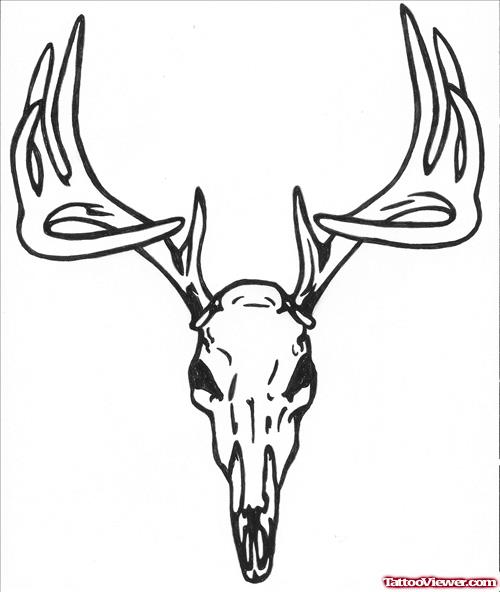 Deer Skull Tattoo Sample